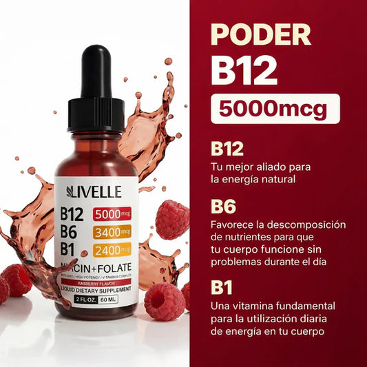 VITAMINA B12 5000mcg EN GOTAS-COMPLEJO B LIQUIDO NUVASA (2 FRASCOS)
