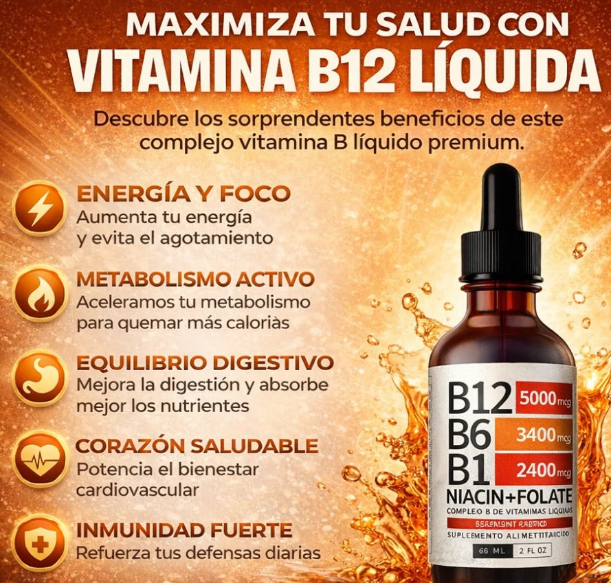 VITAMINA B12 5000mcg EN GOTAS-COMPLEJO B LIQUIDO NUVASA (2 FRASCOS)